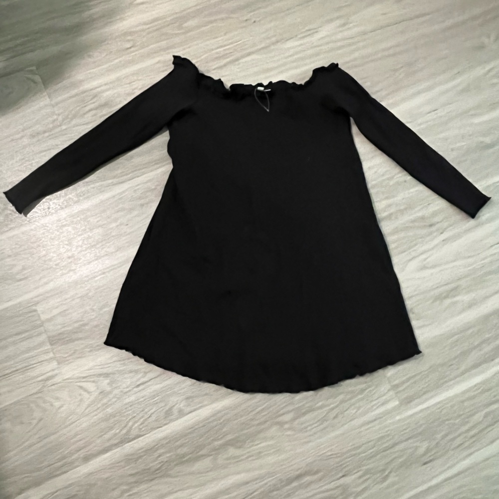 Off the shoulder black dress